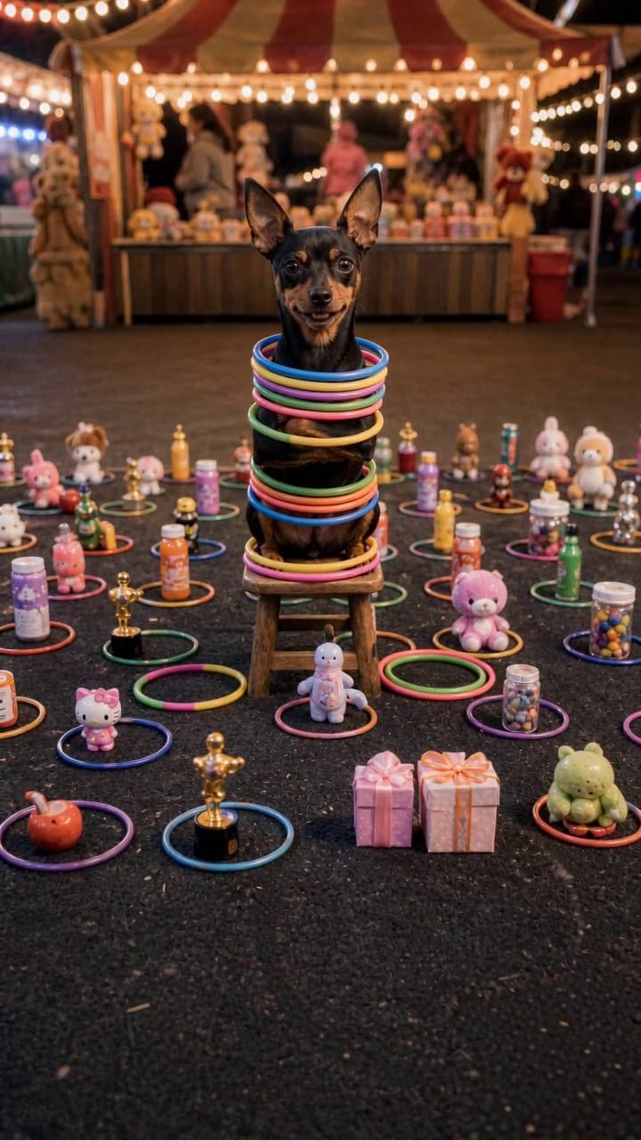 Ring Toss Vendor at the Amusement Park