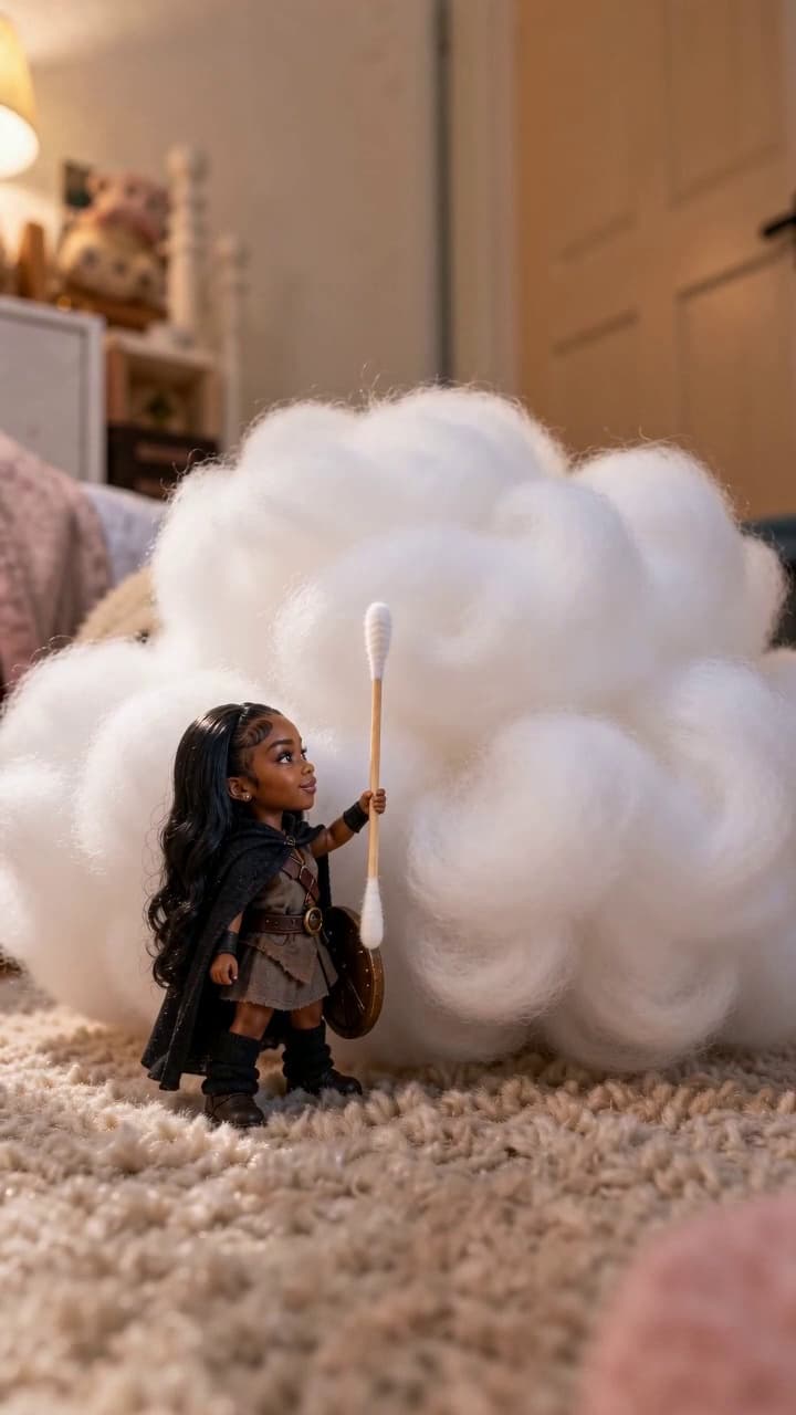 Little Warrior Fights the Giant Toy Monster