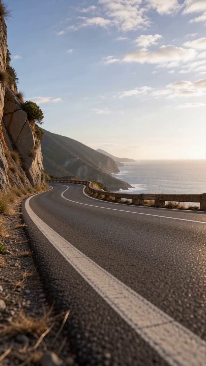 Speed Glide on Winding Mountain Road