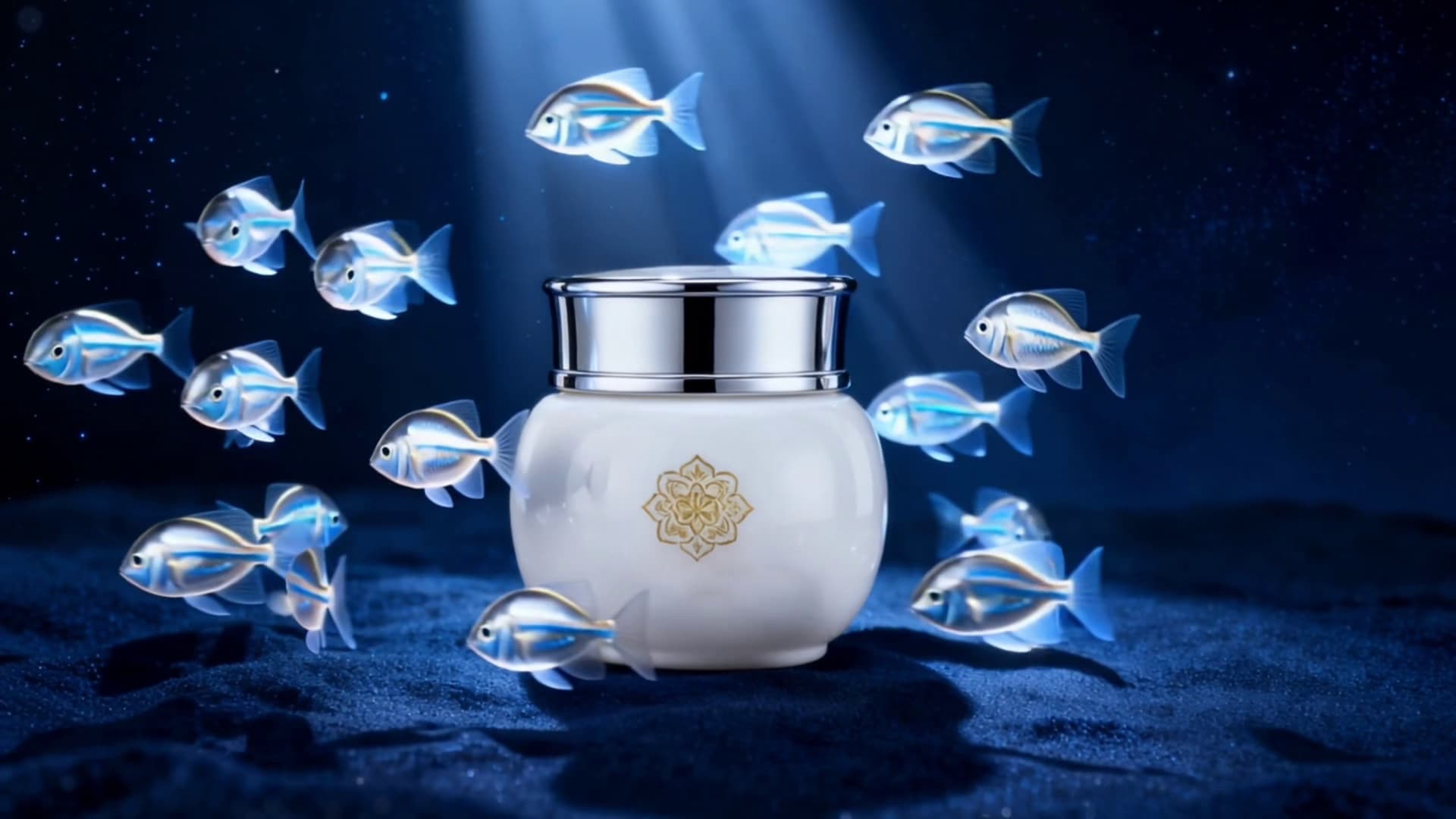 Rodeado de Banco de Peces