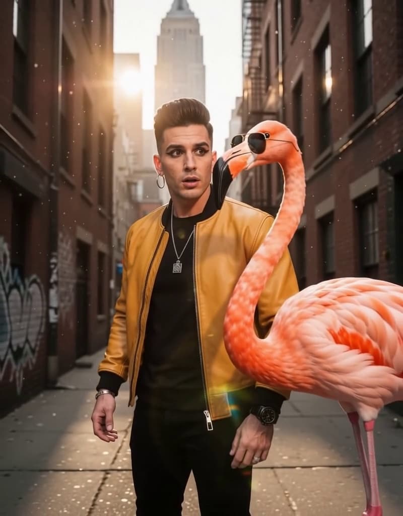 Wide Gaze Flamingo