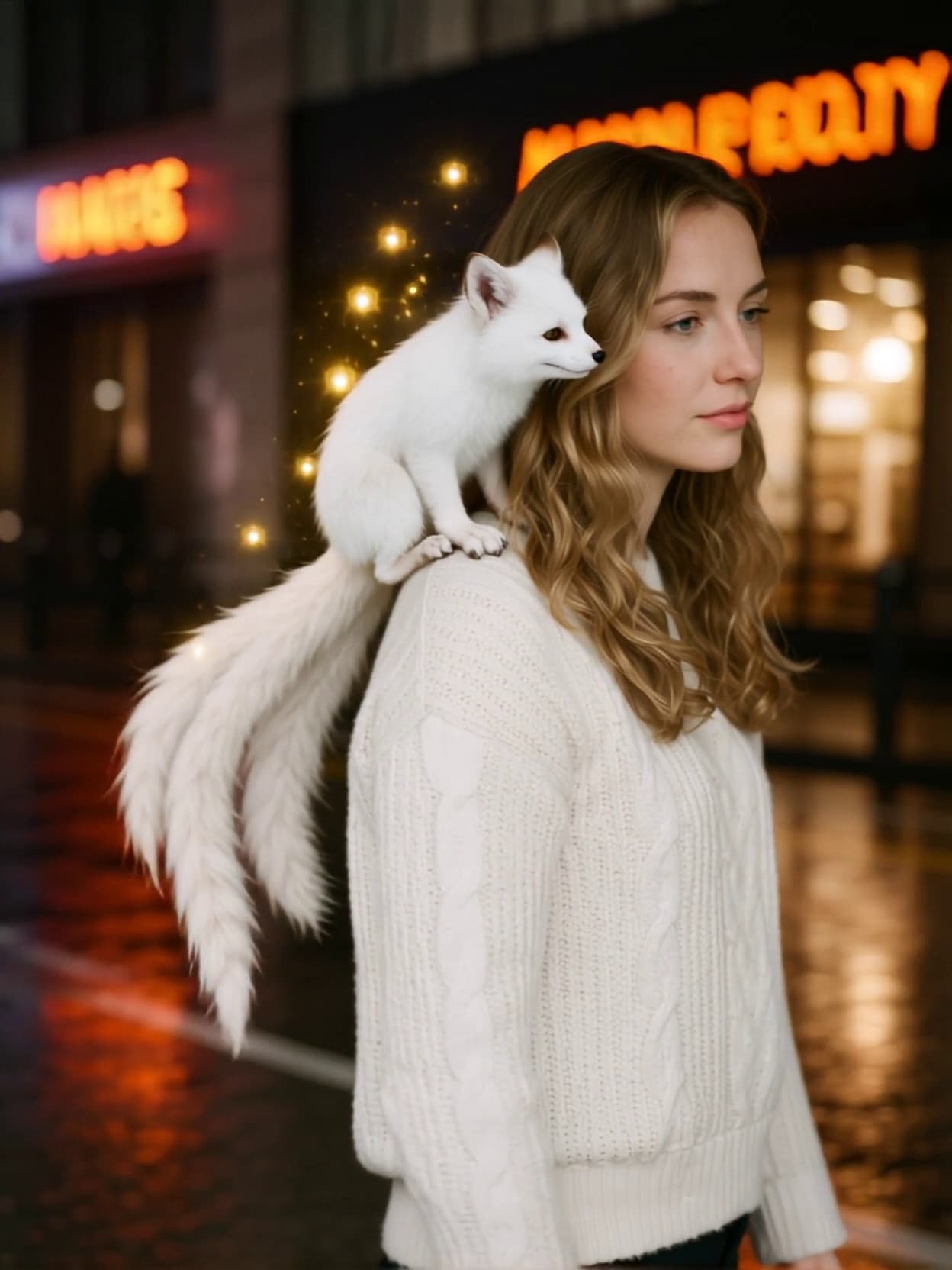 Spirit of the White Fox and a Stroll Through the Neon Streets