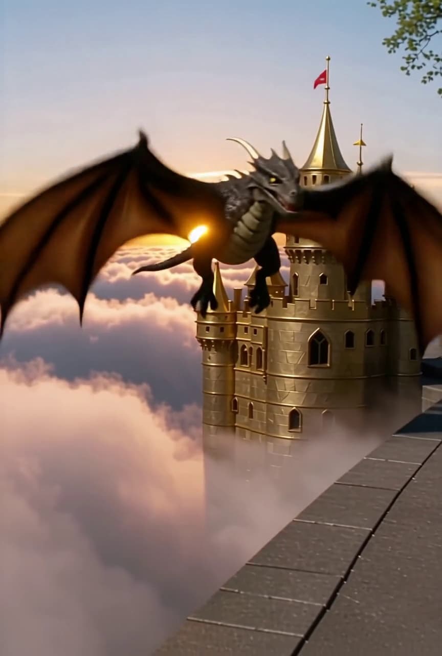Dragón Volando Sobre
