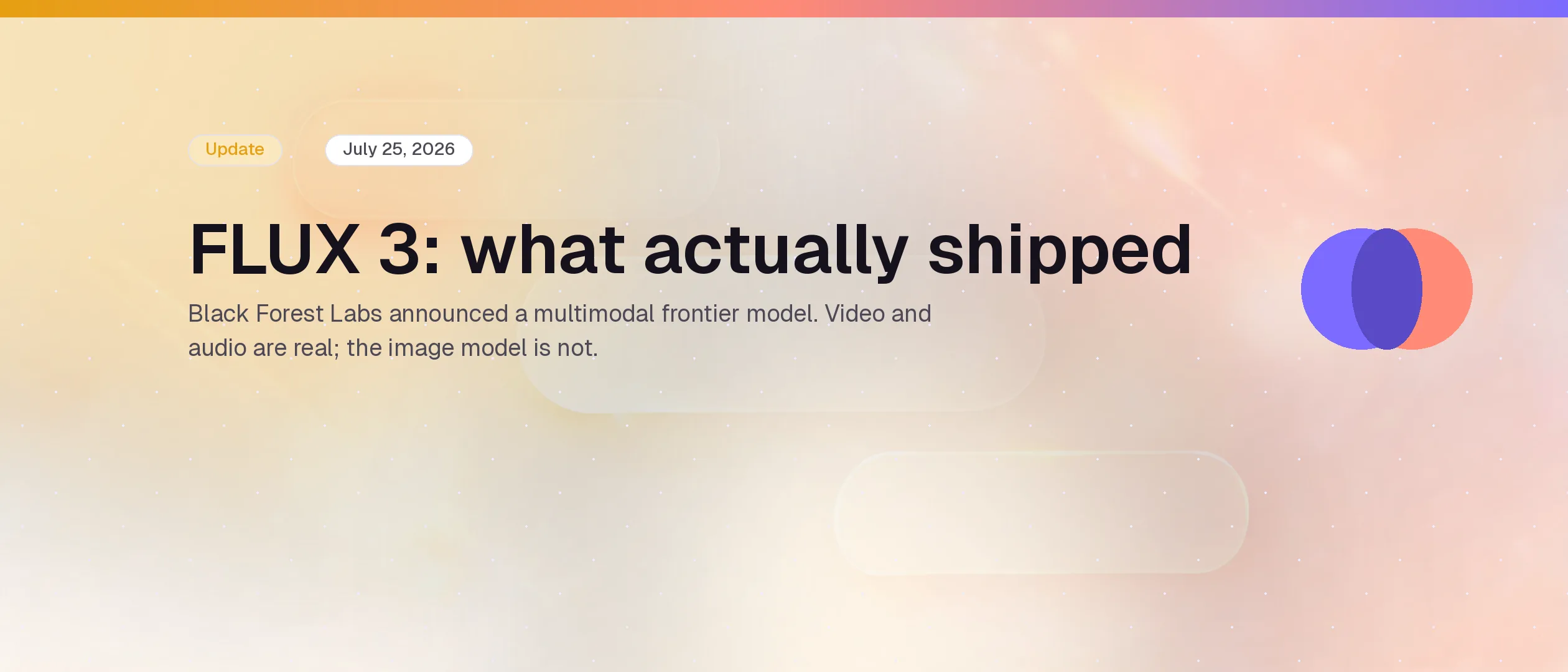 FLUX 3 explained: what actually shipped, and what didn't