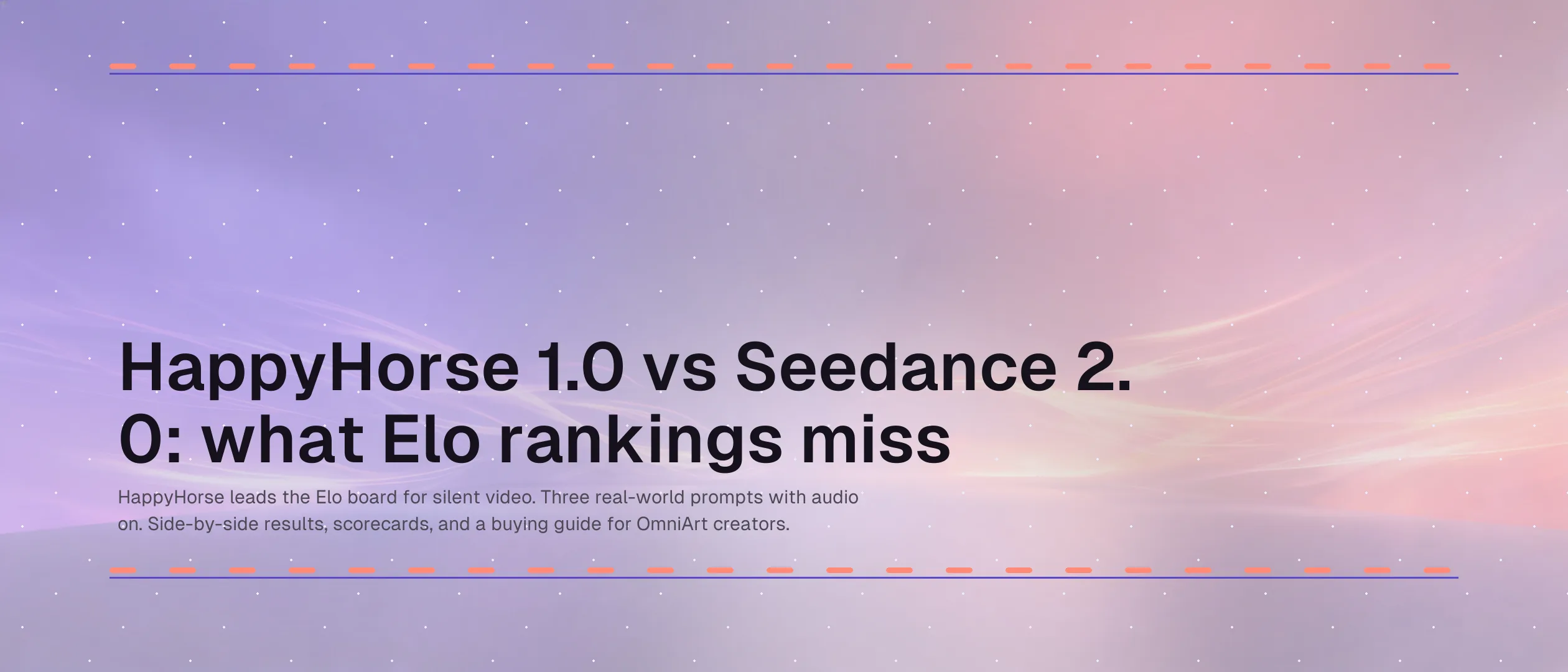 HappyHorse 1.0 vs Seedance 2.0: what Elo rankings miss