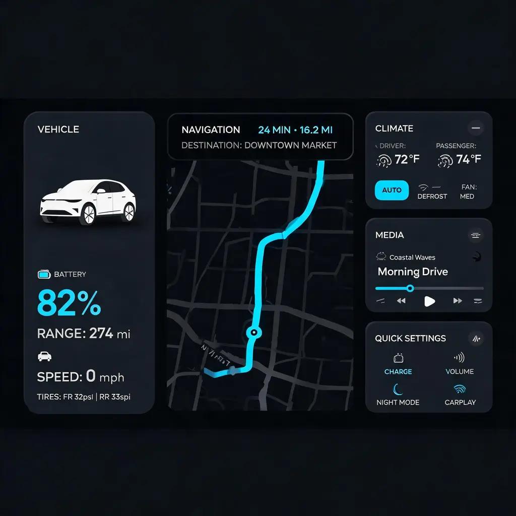 Интерфейс автомобильной панели