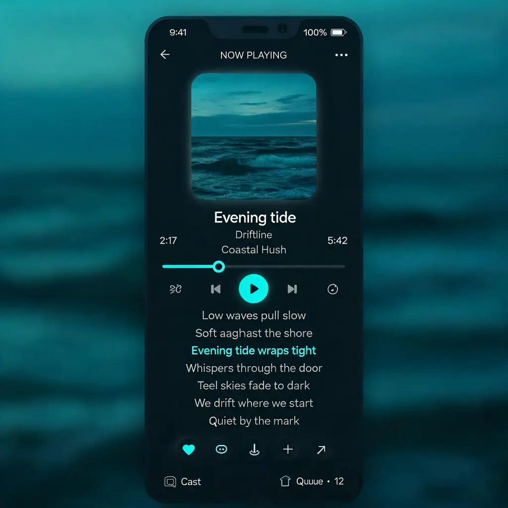 Music player screen