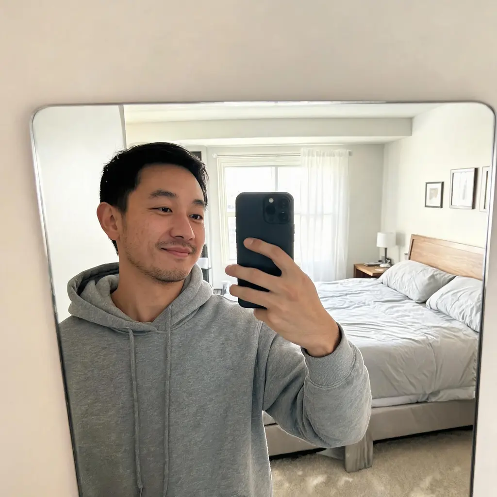 Realistisches Handy-Selfie