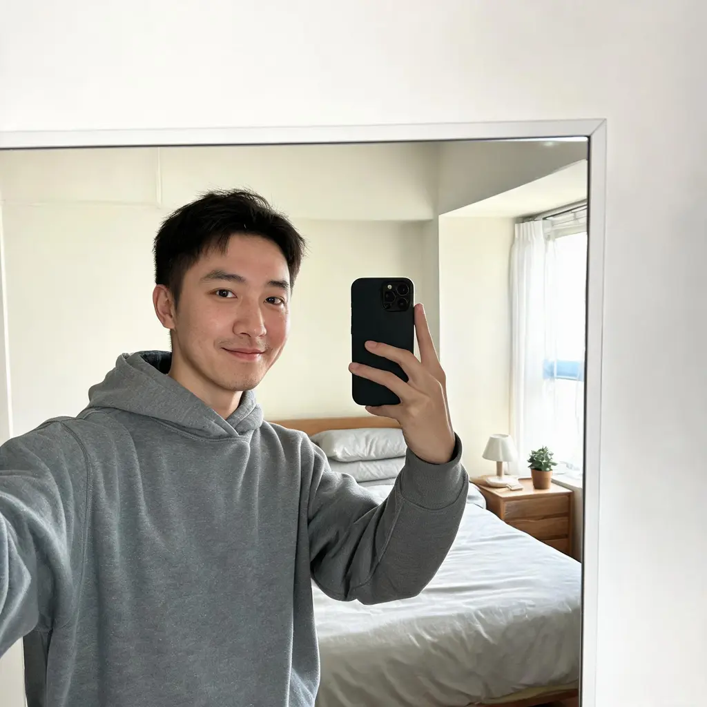 Realistic phone selfie