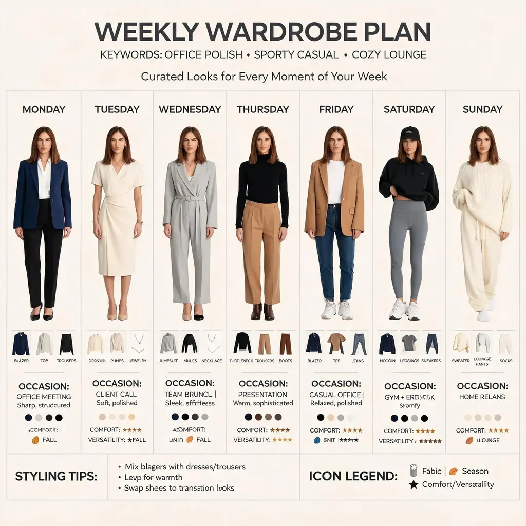 Lookbook semanal de outfits