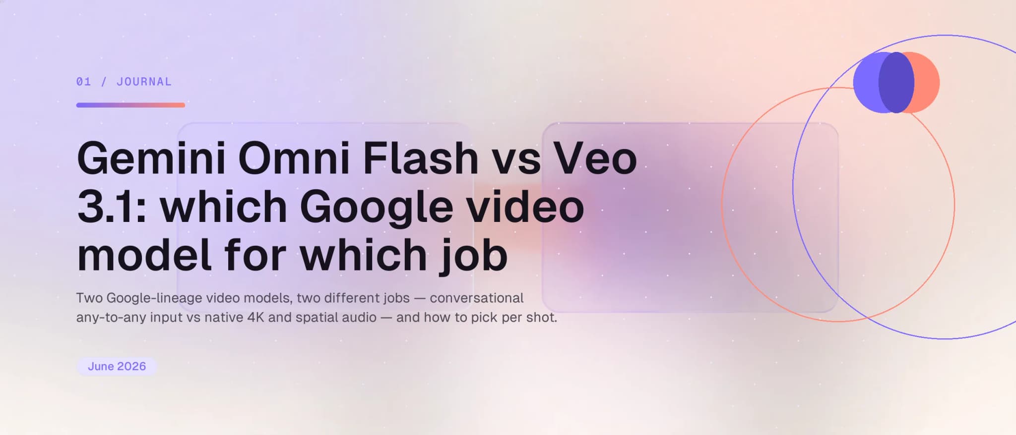 Gemini Omni Flash 對 Veo 3.1:哪顆鏡頭該用哪個 Google 影片模型