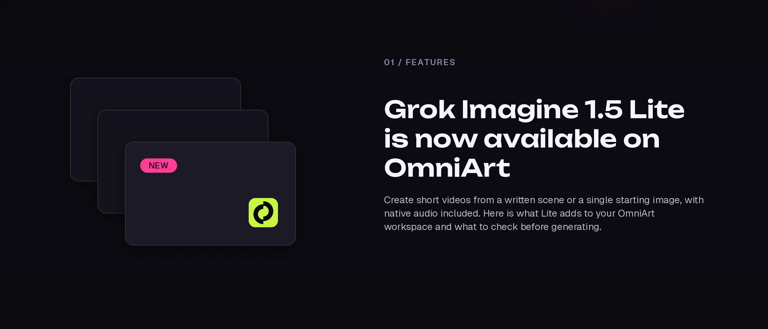 Grok Imagine 1.5 Lite 已在 OmniArt 上線